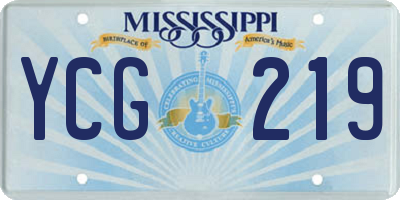 MS license plate YCG219
