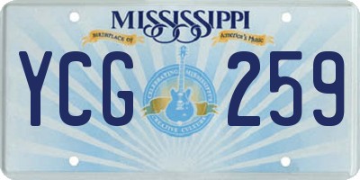 MS license plate YCG259