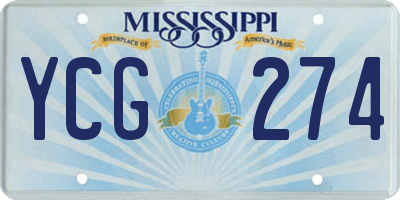 MS license plate YCG274