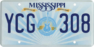 MS license plate YCG308
