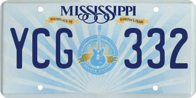 MS license plate YCG332