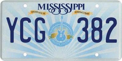 MS license plate YCG382