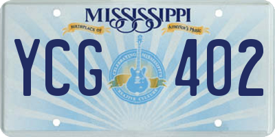 MS license plate YCG402