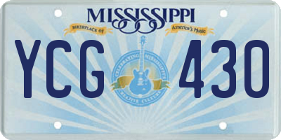 MS license plate YCG430