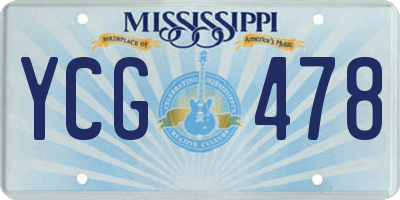 MS license plate YCG478