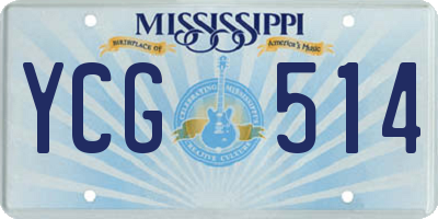 MS license plate YCG514