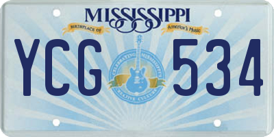 MS license plate YCG534