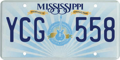 MS license plate YCG558