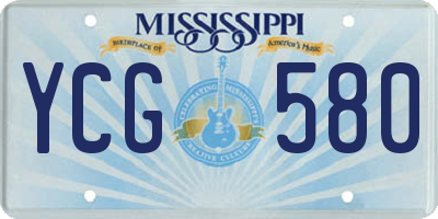 MS license plate YCG580