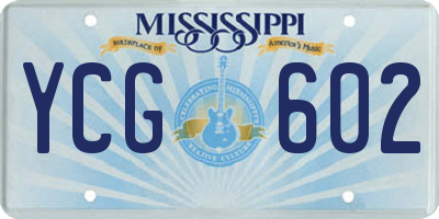 MS license plate YCG602