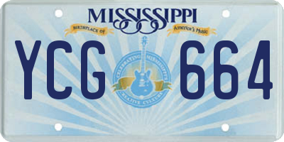 MS license plate YCG664