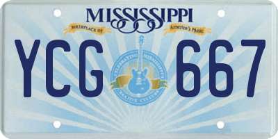 MS license plate YCG667
