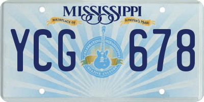 MS license plate YCG678