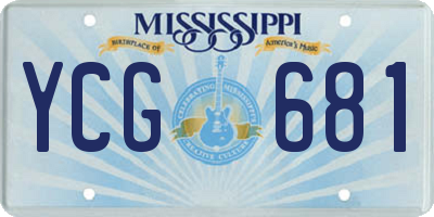 MS license plate YCG681
