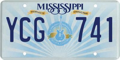 MS license plate YCG741