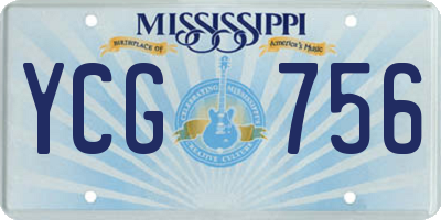 MS license plate YCG756