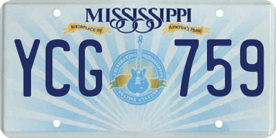 MS license plate YCG759