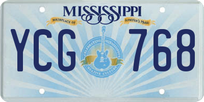 MS license plate YCG768