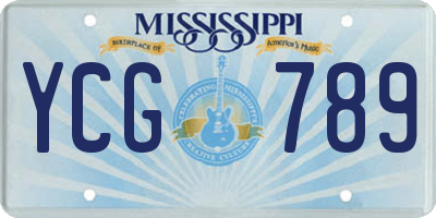 MS license plate YCG789