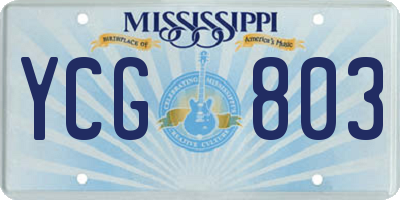 MS license plate YCG803