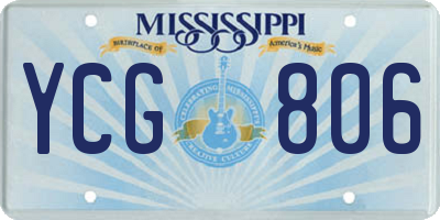 MS license plate YCG806