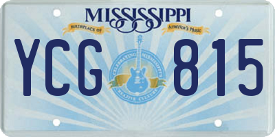 MS license plate YCG815