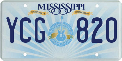 MS license plate YCG820