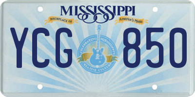 MS license plate YCG850