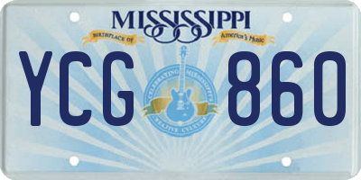 MS license plate YCG860
