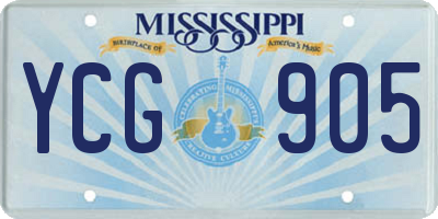 MS license plate YCG905