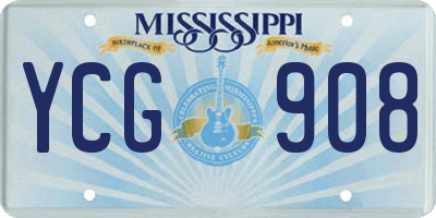 MS license plate YCG908