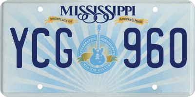 MS license plate YCG960