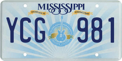 MS license plate YCG981
