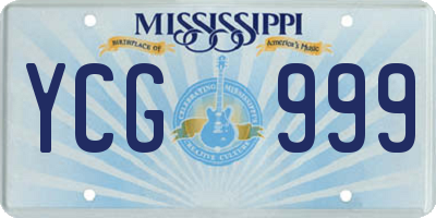 MS license plate YCG999