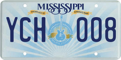 MS license plate YCH008