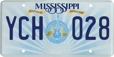 MS license plate YCH028