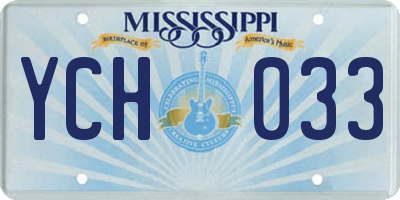 MS license plate YCH033