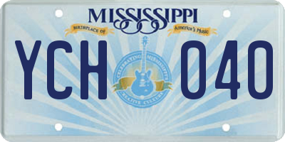 MS license plate YCH040
