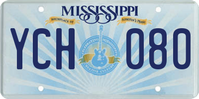 MS license plate YCH080