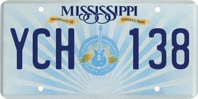 MS license plate YCH138