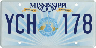 MS license plate YCH178
