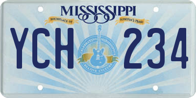 MS license plate YCH234