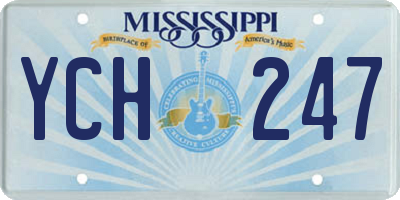 MS license plate YCH247