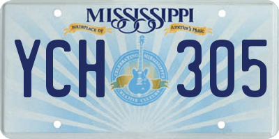 MS license plate YCH305