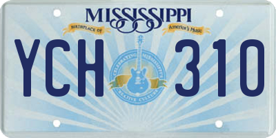 MS license plate YCH310