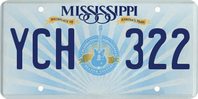 MS license plate YCH322