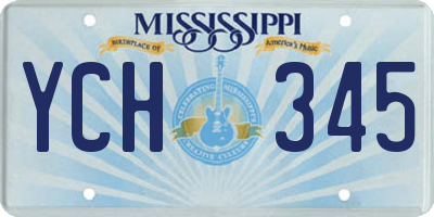 MS license plate YCH345
