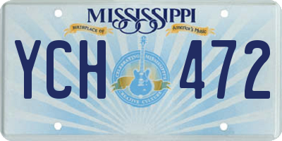 MS license plate YCH472