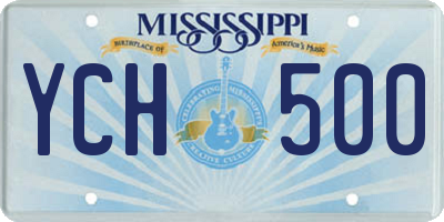 MS license plate YCH500