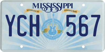 MS license plate YCH567